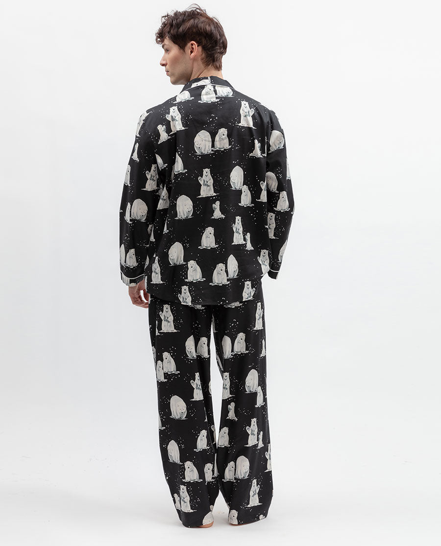 Mens Polar Bear Print Pyjama Top