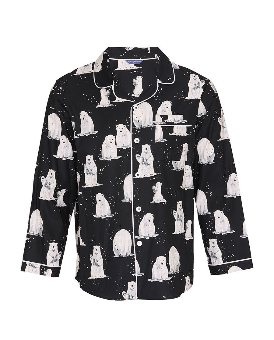 Mens Polar Bear Print Pyjama Top