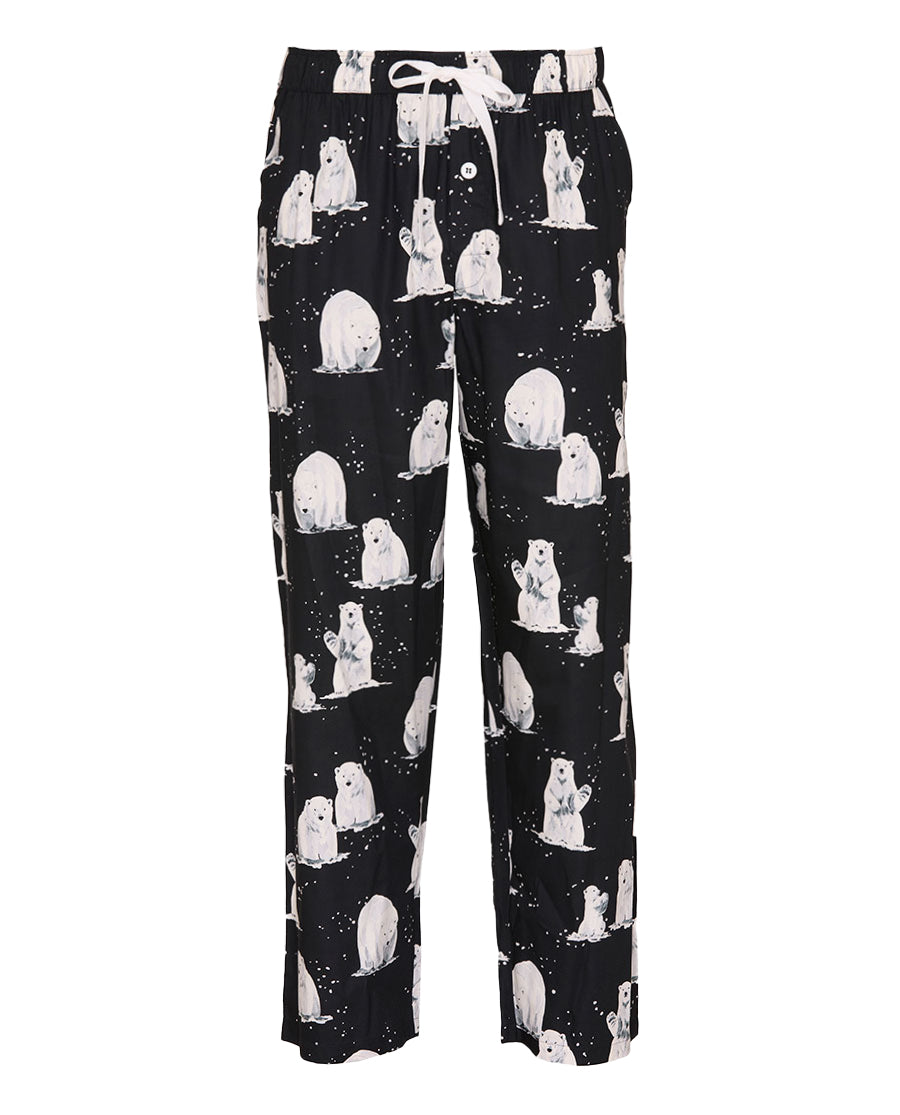 Mens Polar Bear Print Pyjama Bottoms