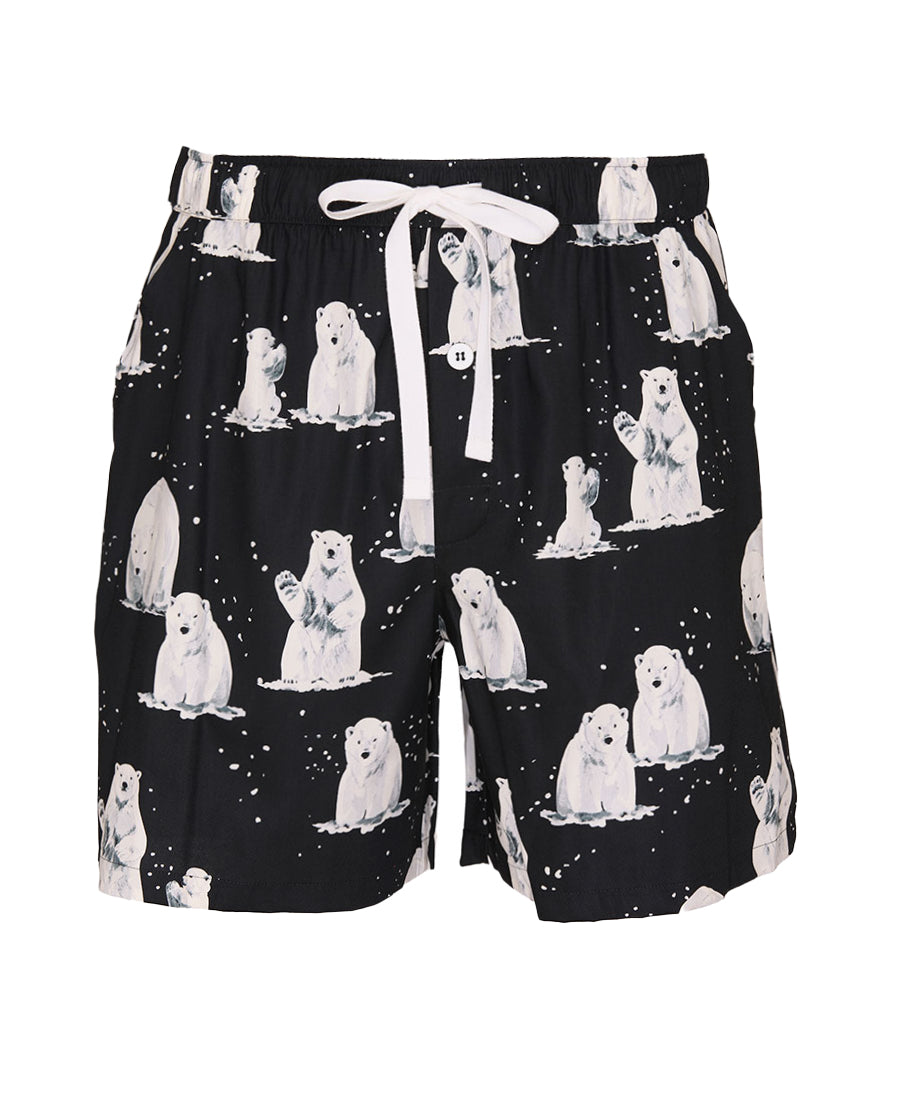 Mens Polar Bear Print Shorts