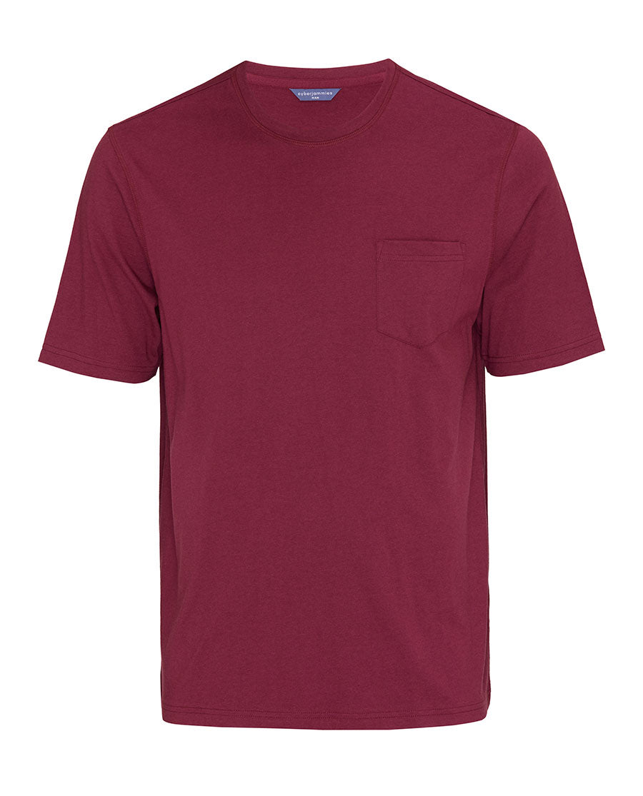 Mens Red Short Sleeve Jersey T-shirt