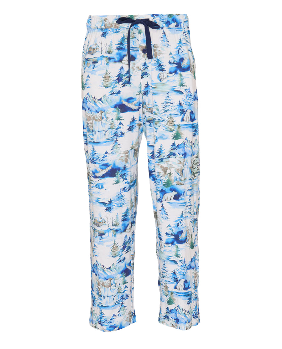 Mens Winterscape Printed Jersey Pyjama Bottoms