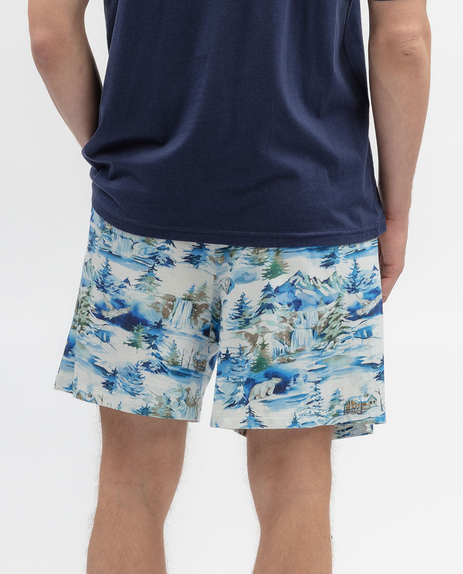 Mens Winterscape Printed Jersey Shorts