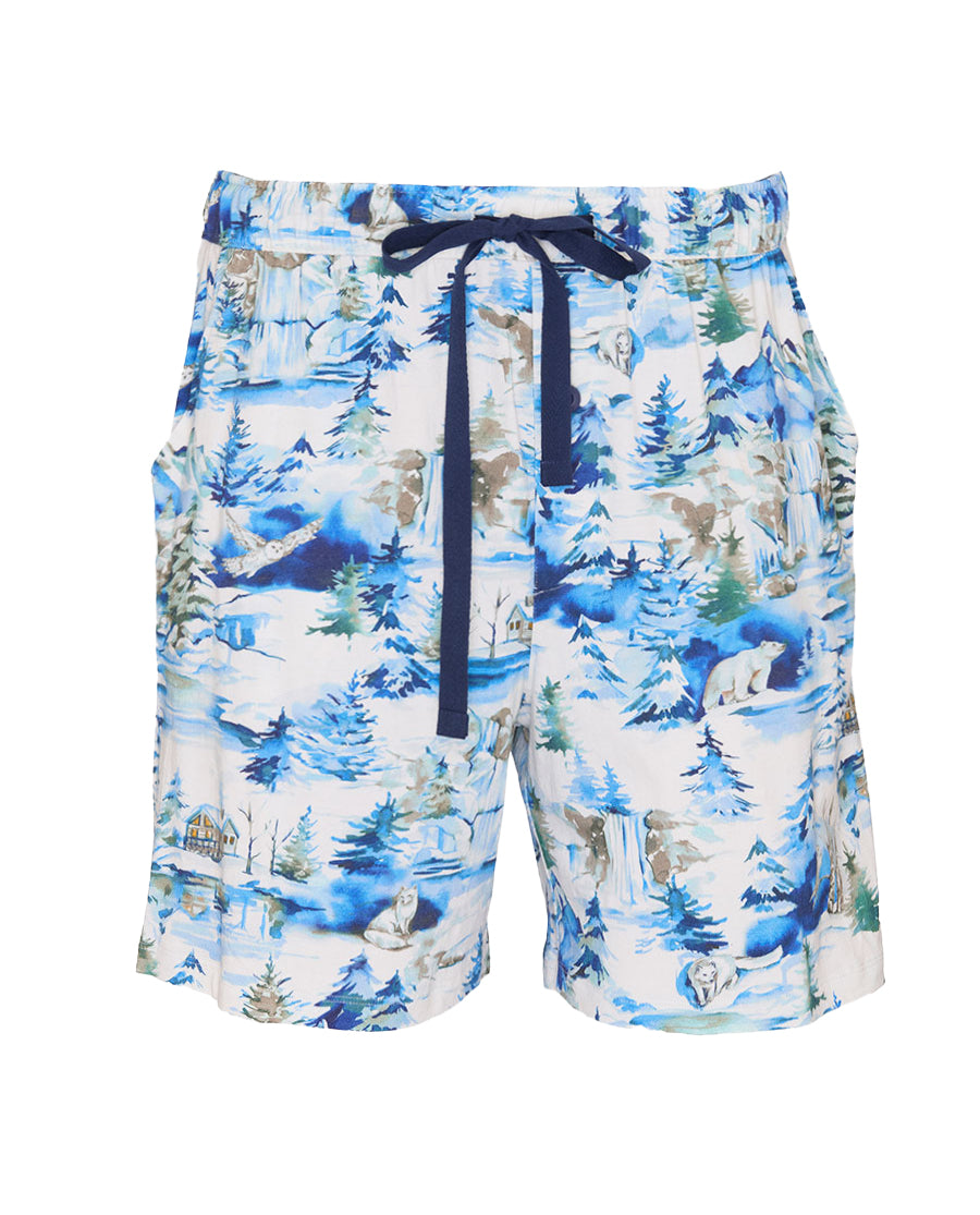Mens Winterscape Printed Jersey Shorts