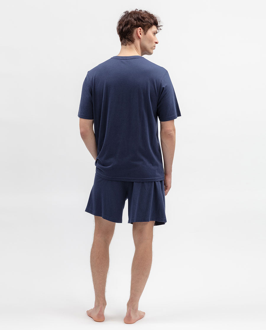 Mens Blue Short Sleeve Jersey T-shirt