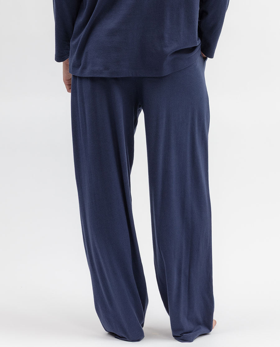 Mens Navy Jersey Pyjama Bottoms