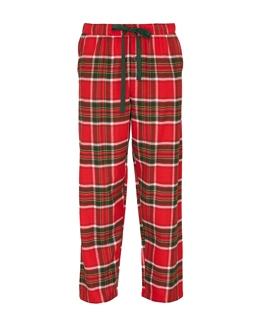 Mens Red Brushed Check Pyjama Bottoms