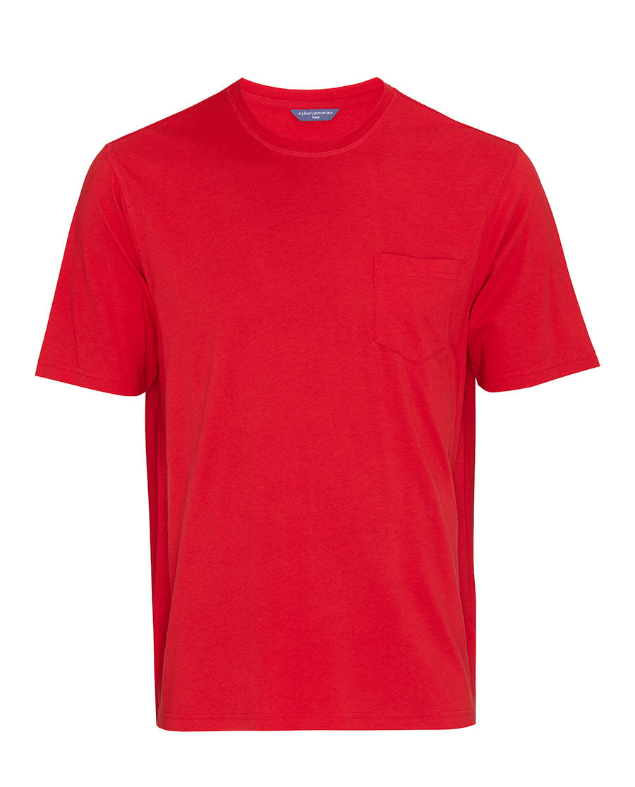 Mens Red Short Sleeve Jersey T-shirt