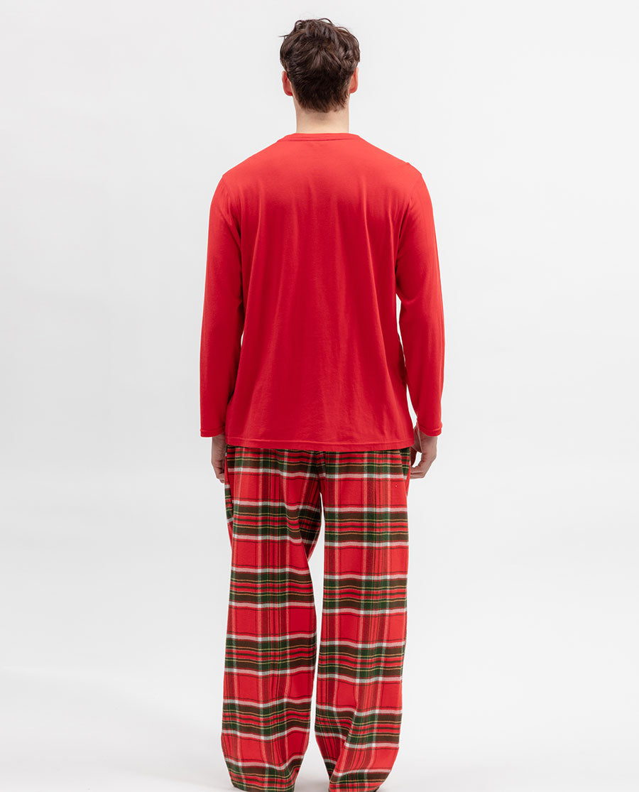 Mens Red Long Sleeve Jersey T-shirt