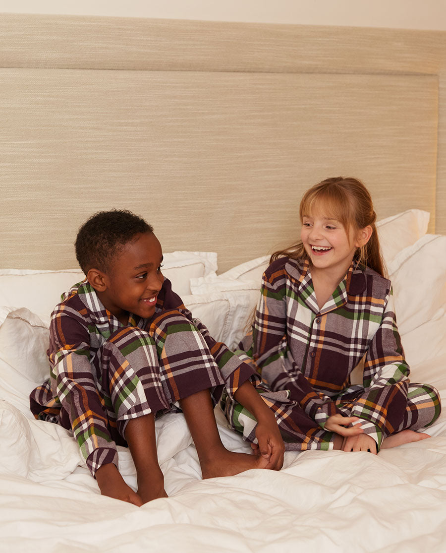 Wild Slumber Kids Unisex Lightly Brushed Check Pyjama Set