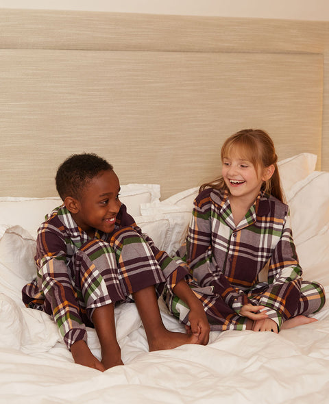 Wild Slumber Kids Unisex Lightly Brushed Check Pyjama Set