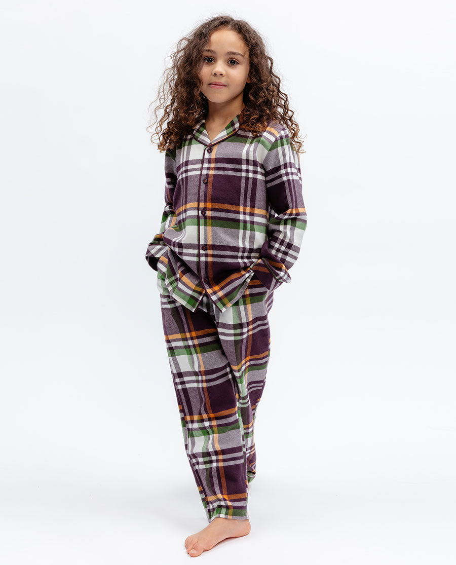 Wild Slumber Kids Unisex Lightly Brushed Check Pyjama Set