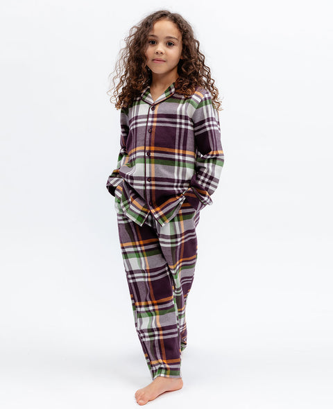 Wild Slumber Kids Unisex Lightly Brushed Check Pyjama Set