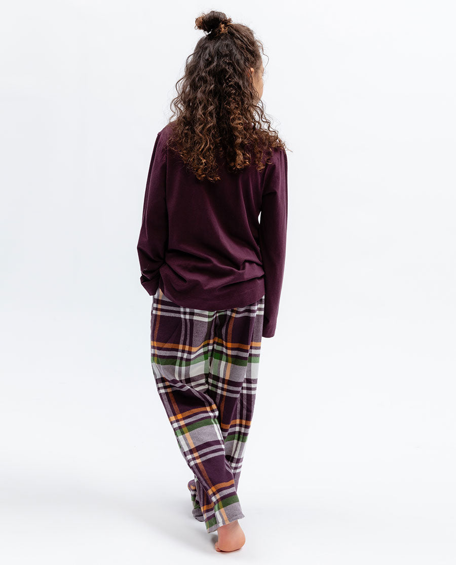 Wild Slumber Kids Unisex Jersey T-shirt and Lightly Brushed Check Pyjama Set
