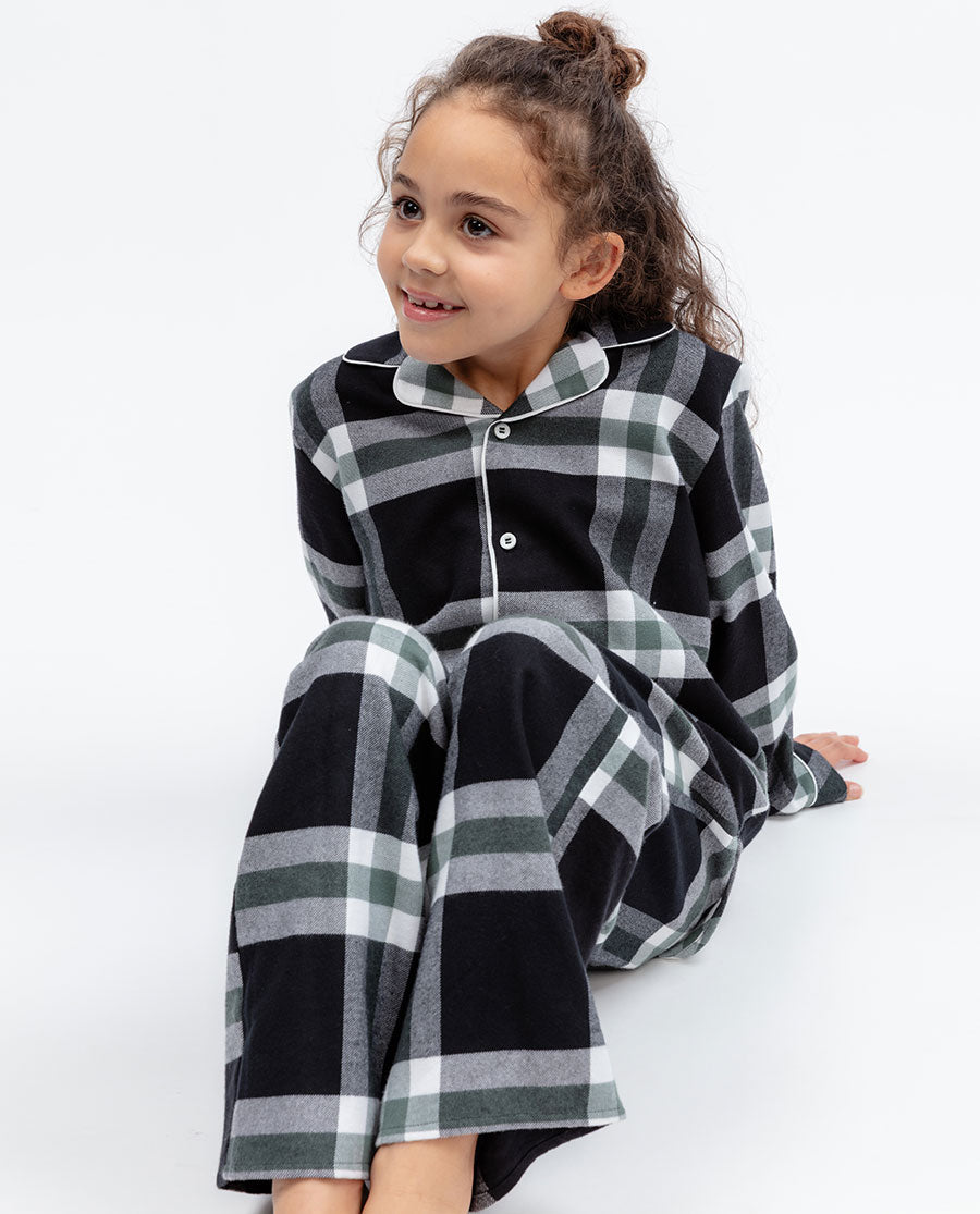 Kids Unisex Brushed Check Pyjama Set