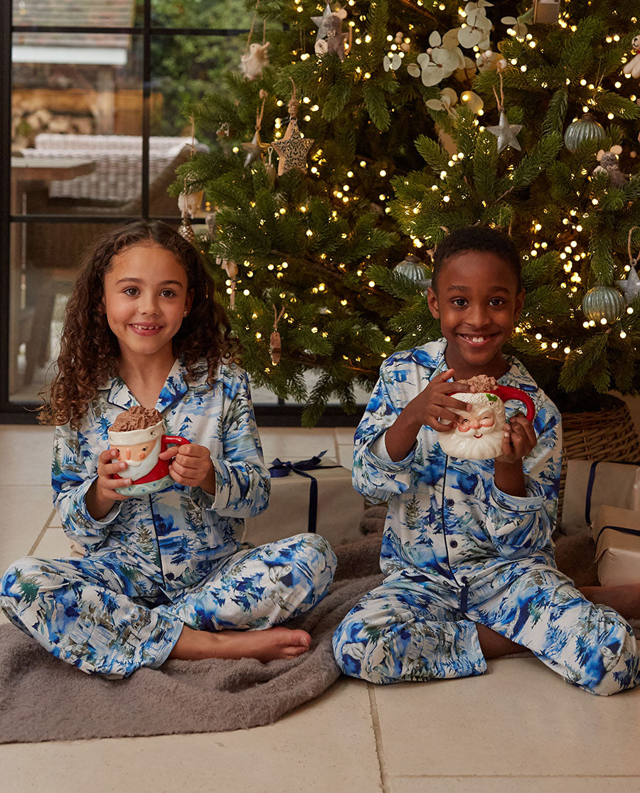 Kids Unisex Winterscape Printed Jersey Pyjama Set