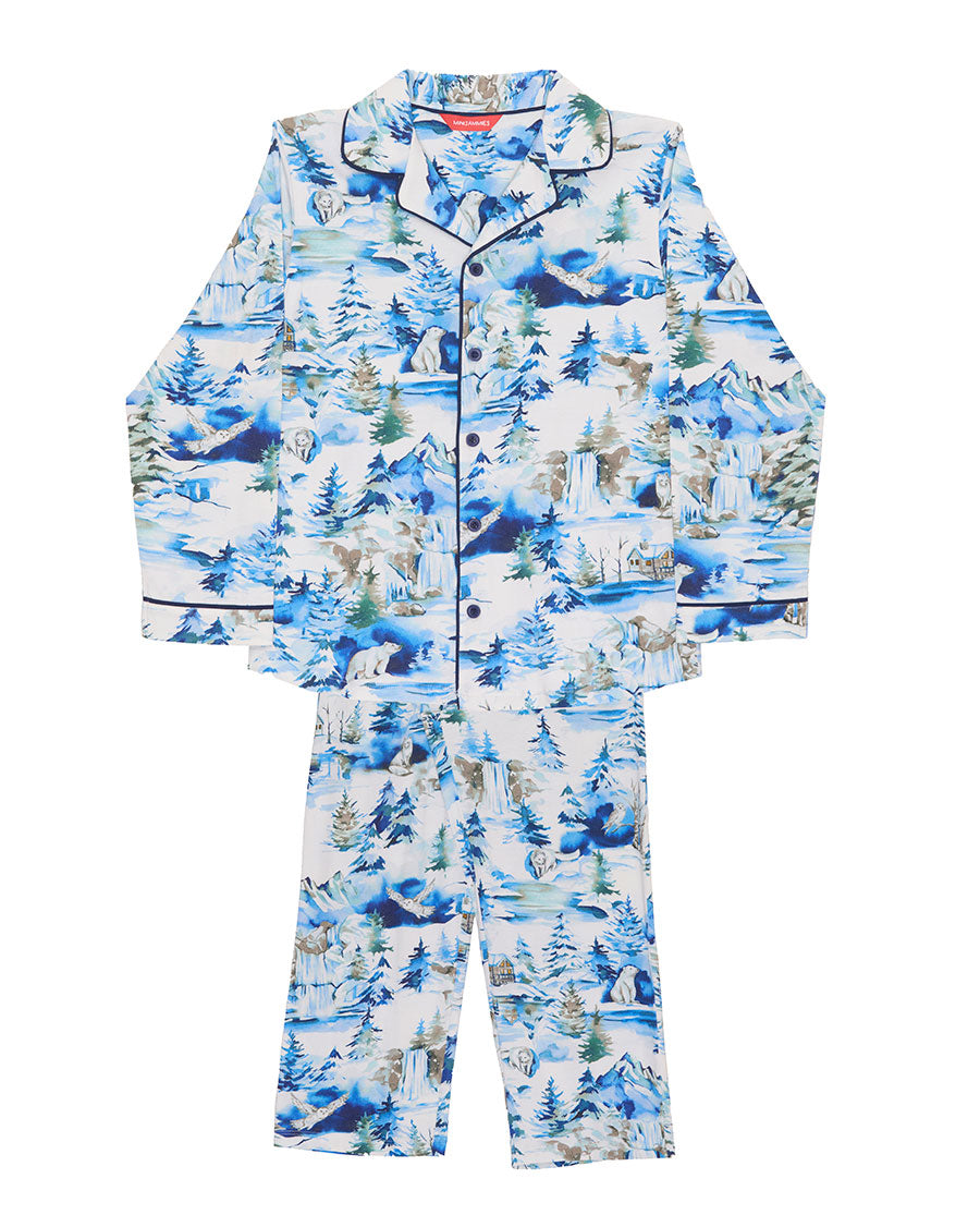 Kids Unisex Winterscape Printed Jersey Pyjama Set