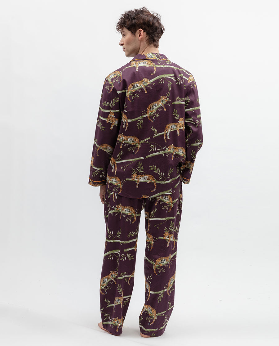Mens Leopard Print Pyjama Set