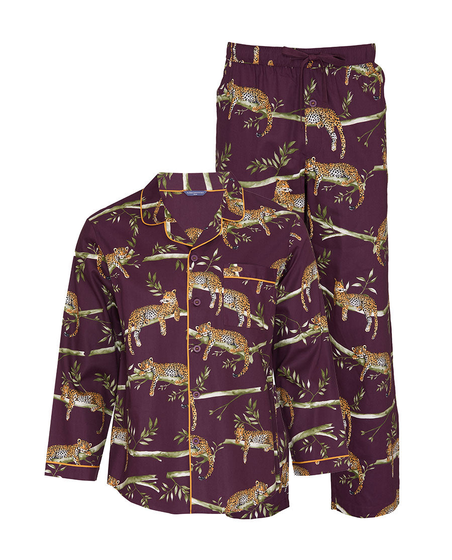 Mens Leopard Print Pyjama Set
