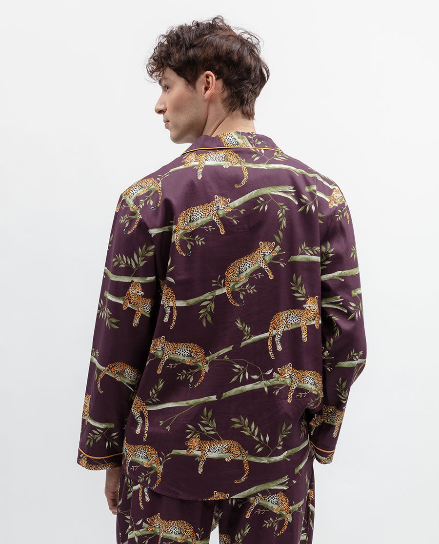 Wild Slumber Mens Leopard Print Pyjama Top