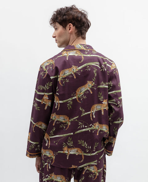 Wild Slumber Mens Leopard Print Pyjama Top