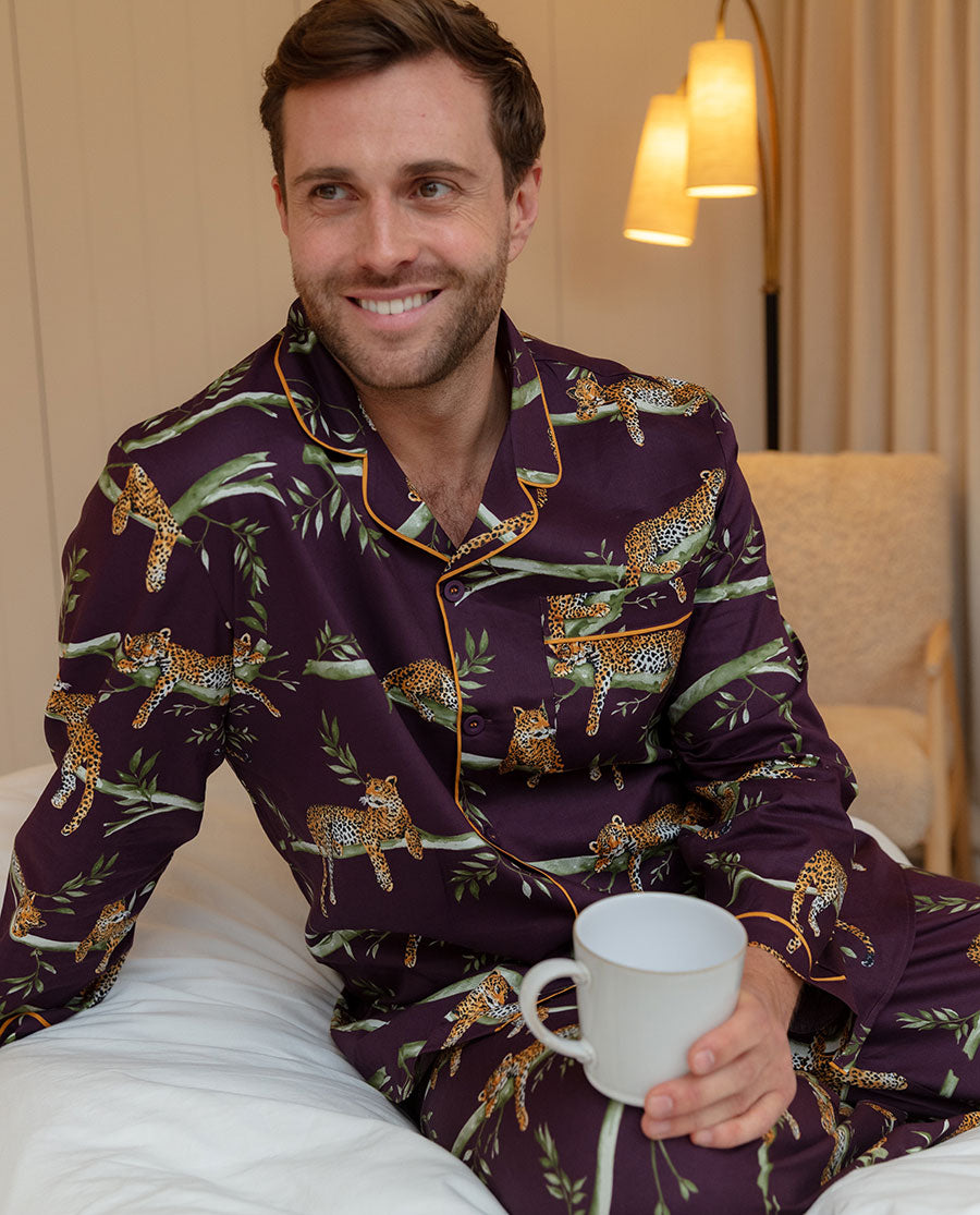 Wild Slumber Mens Leopard Print Pyjama Top