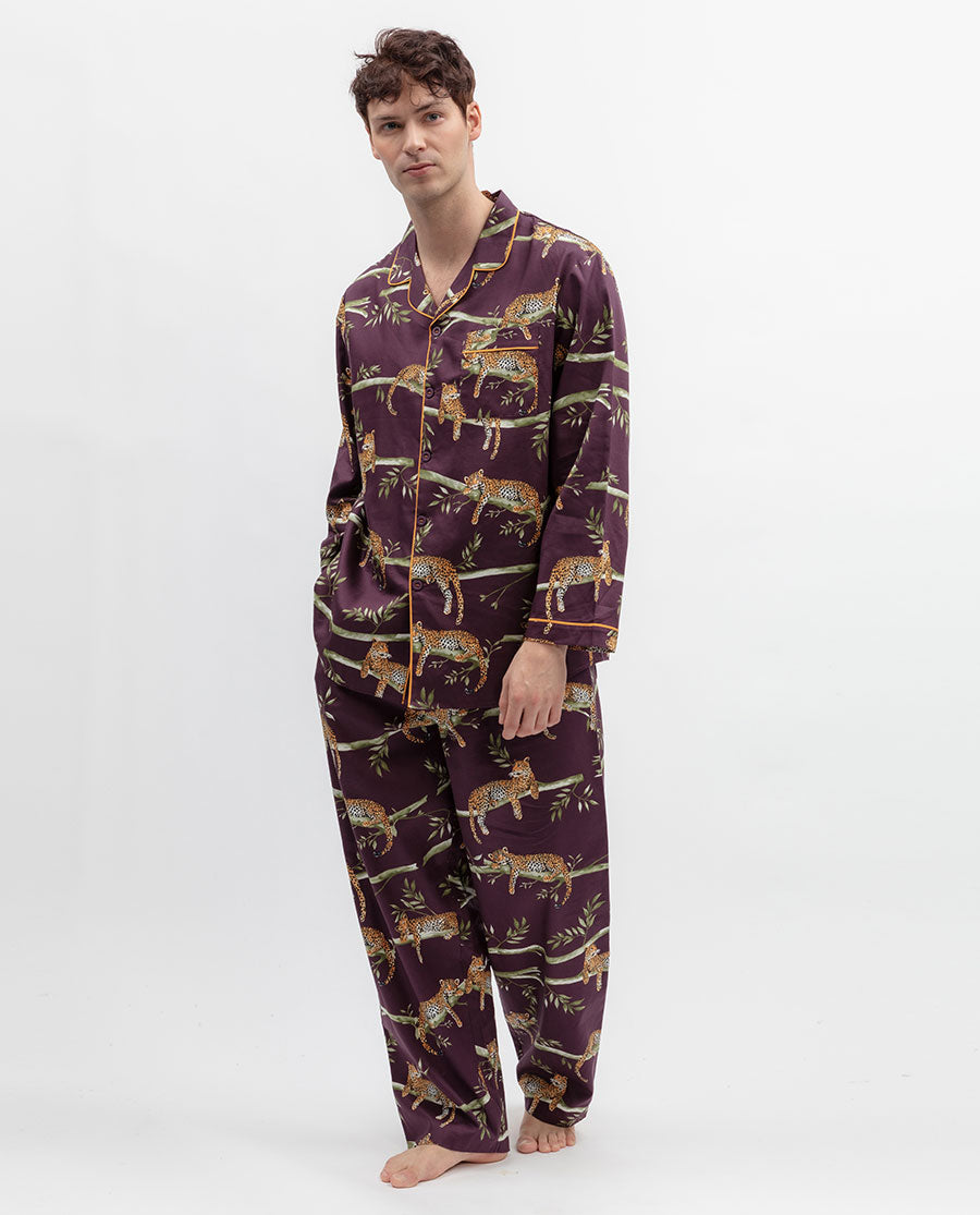 Wild Slumber Mens Leopard Print Pyjama Top