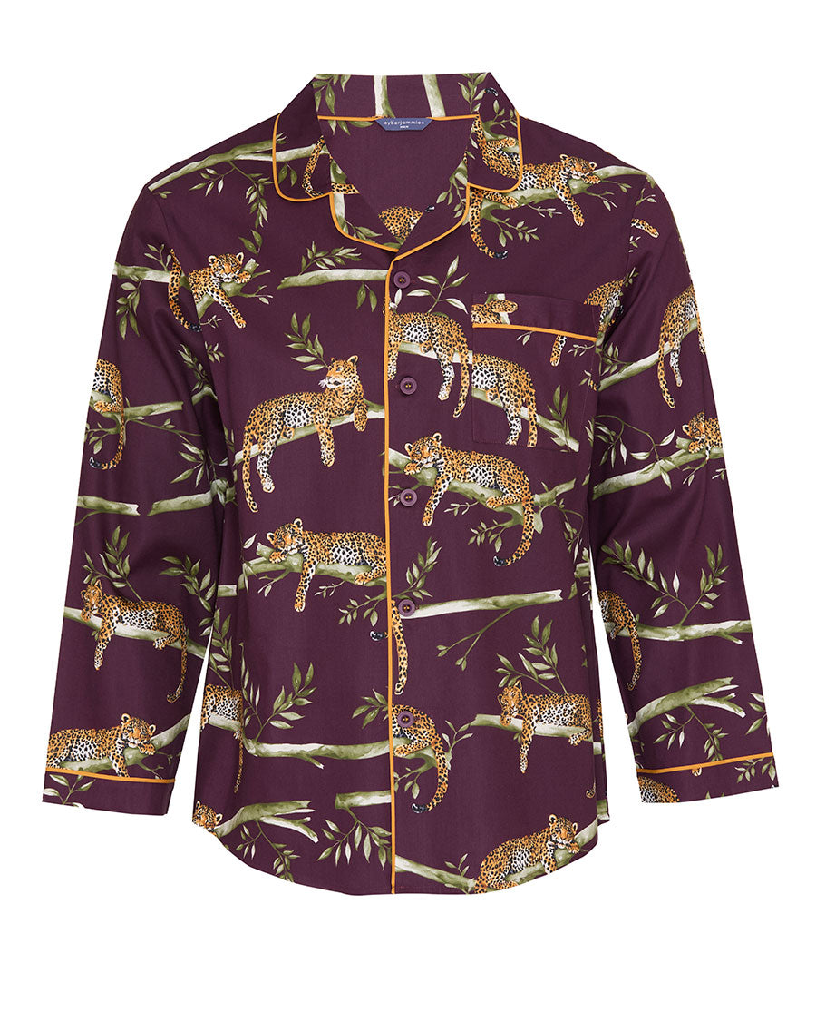 Wild Slumber Mens Leopard Print Pyjama Top