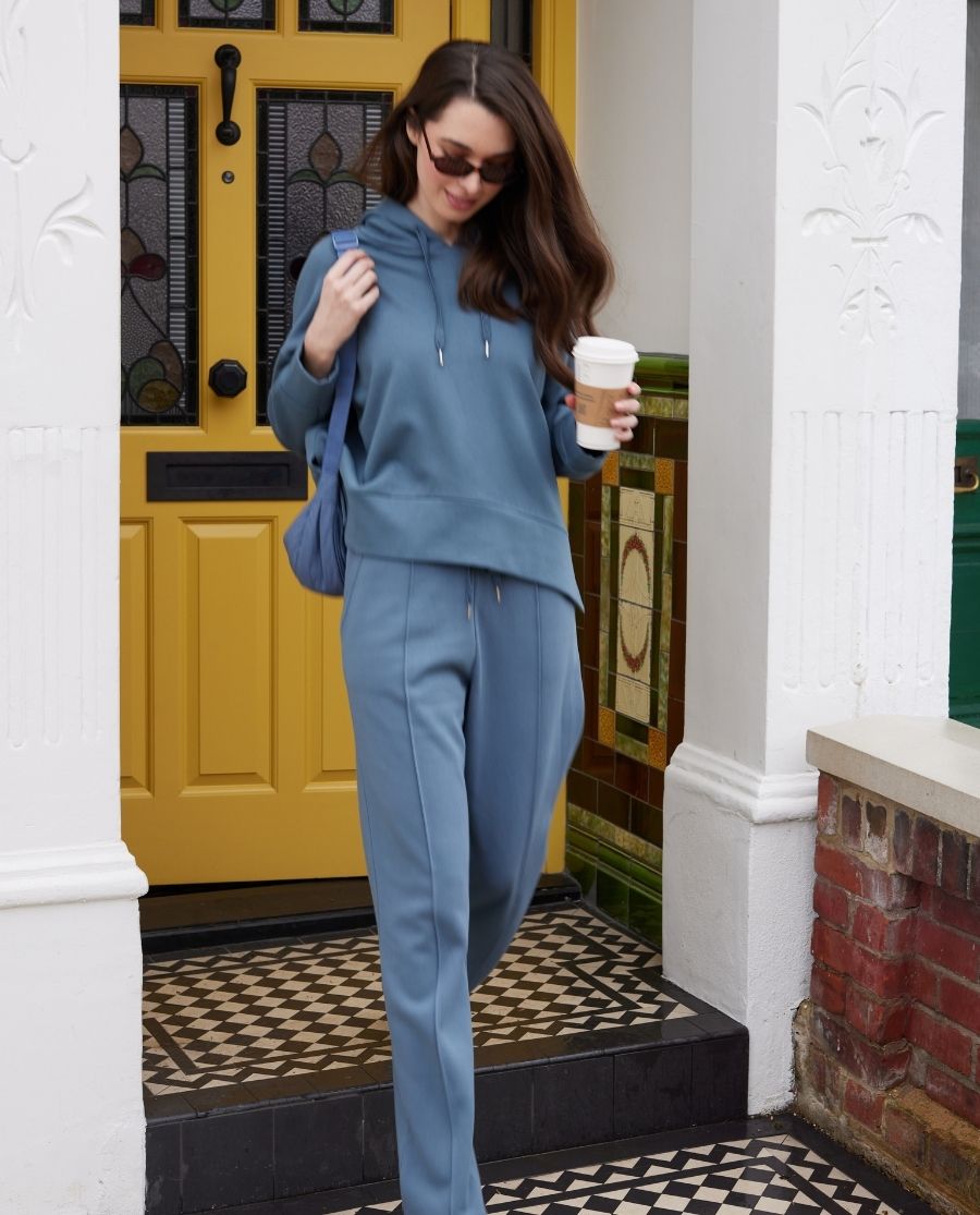 Womens Smoky Blue Lounge Hoodie and Joggers Set