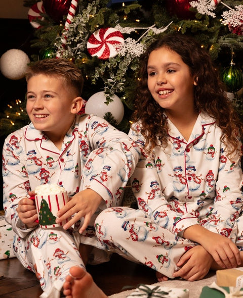 Blaze Kids Unisex Snowman Printed Jersey Pyjama Set
