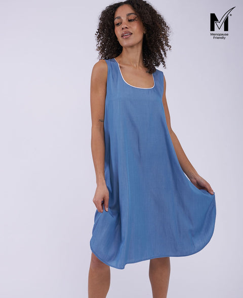 The Denim Edit Womens Chambray Swing Nightdress
