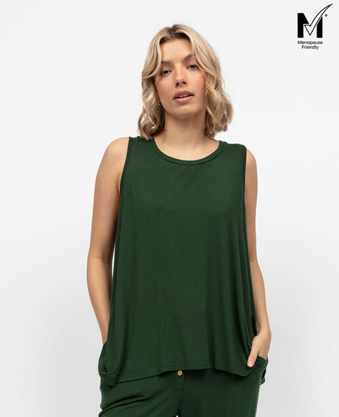 Olive Womens Jersey Relaxed Vest