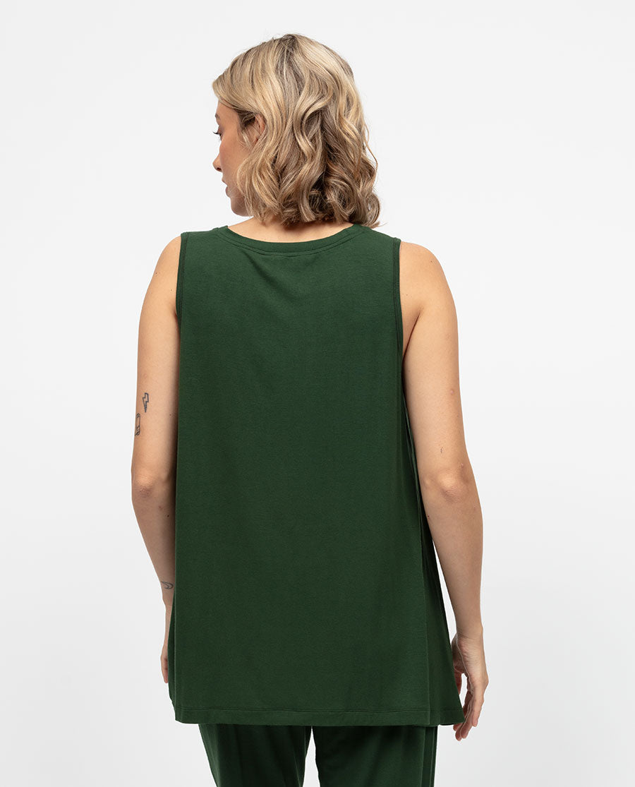 Olive Womens Jersey Relaxed Vest