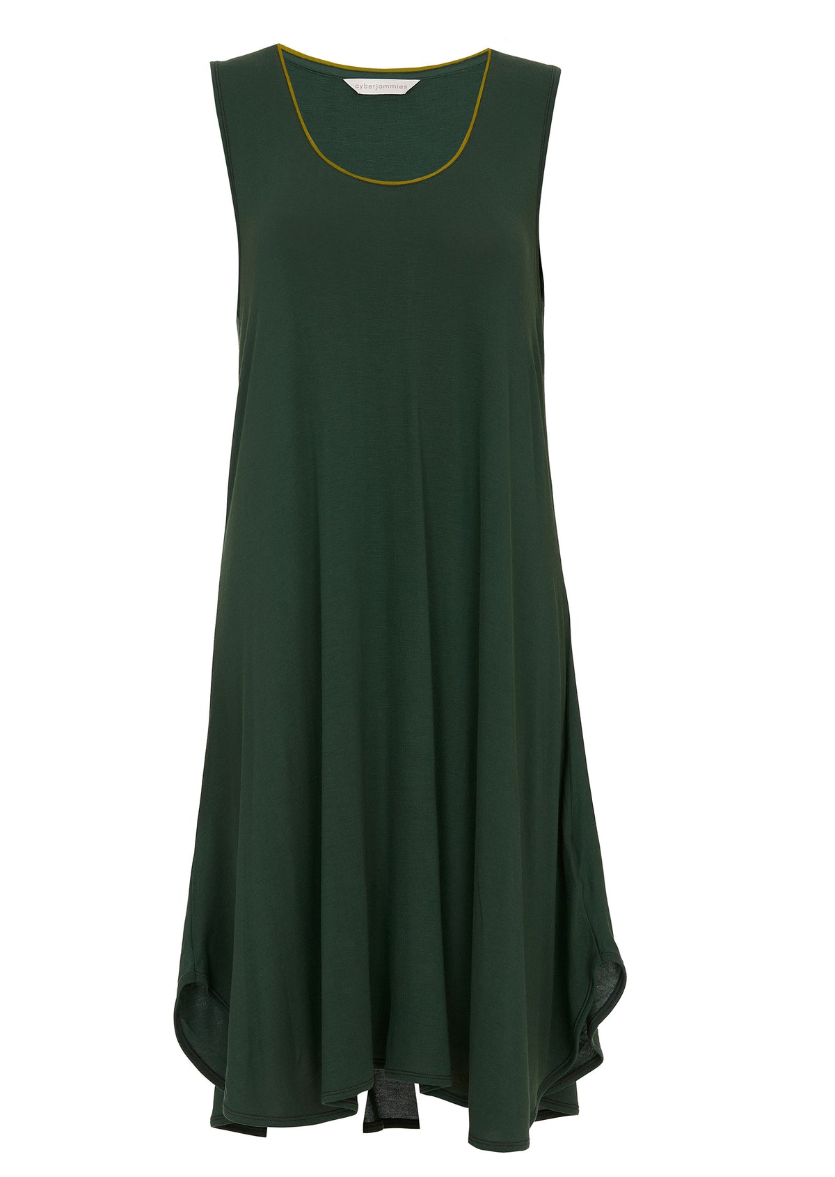 Chemise de nuit trapèze en jersey olive pour femme