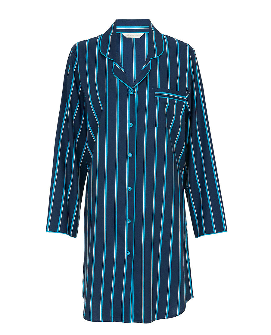 Marina Womens Printed Stripe Nightshirt