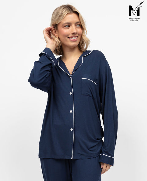 Marina Womens Revere Jersey Pyjama Top