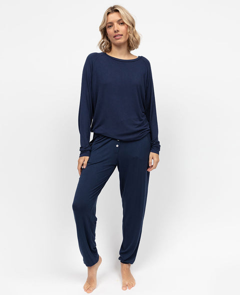 Marina Womens Navy Slouch Jersey Pyjama Set