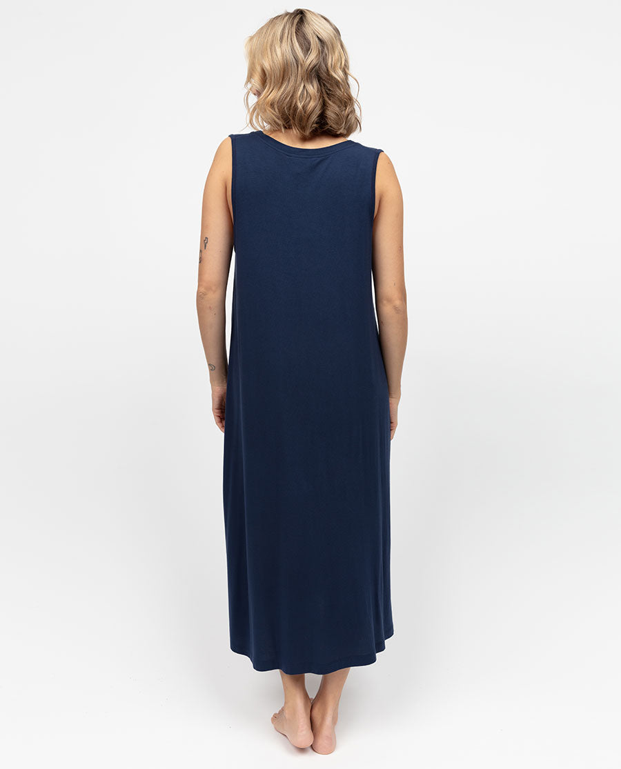 Chemise de nuit longue en jersey pour femme Marina