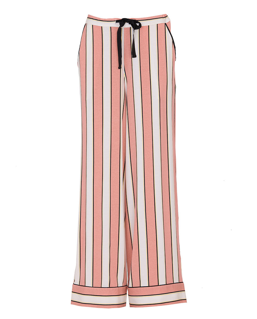 Bas de pyjama large en jersey imprimé à rayures pour femme Bonnie