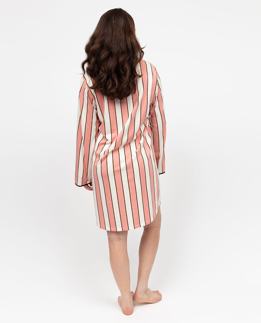 Bonnie Womens Stripe Printed Jersey Nightshirt