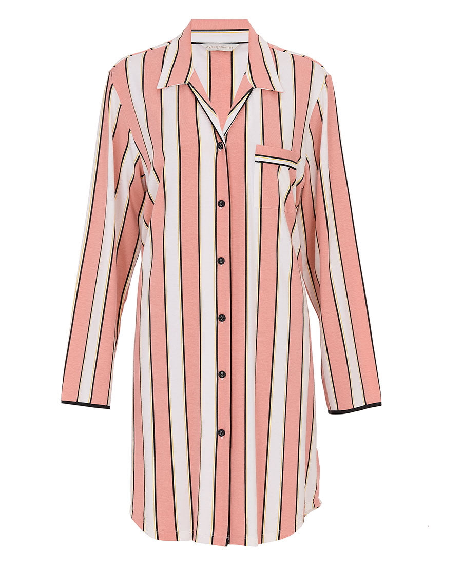 Bonnie Womens Stripe Printed Jersey Nightshirt