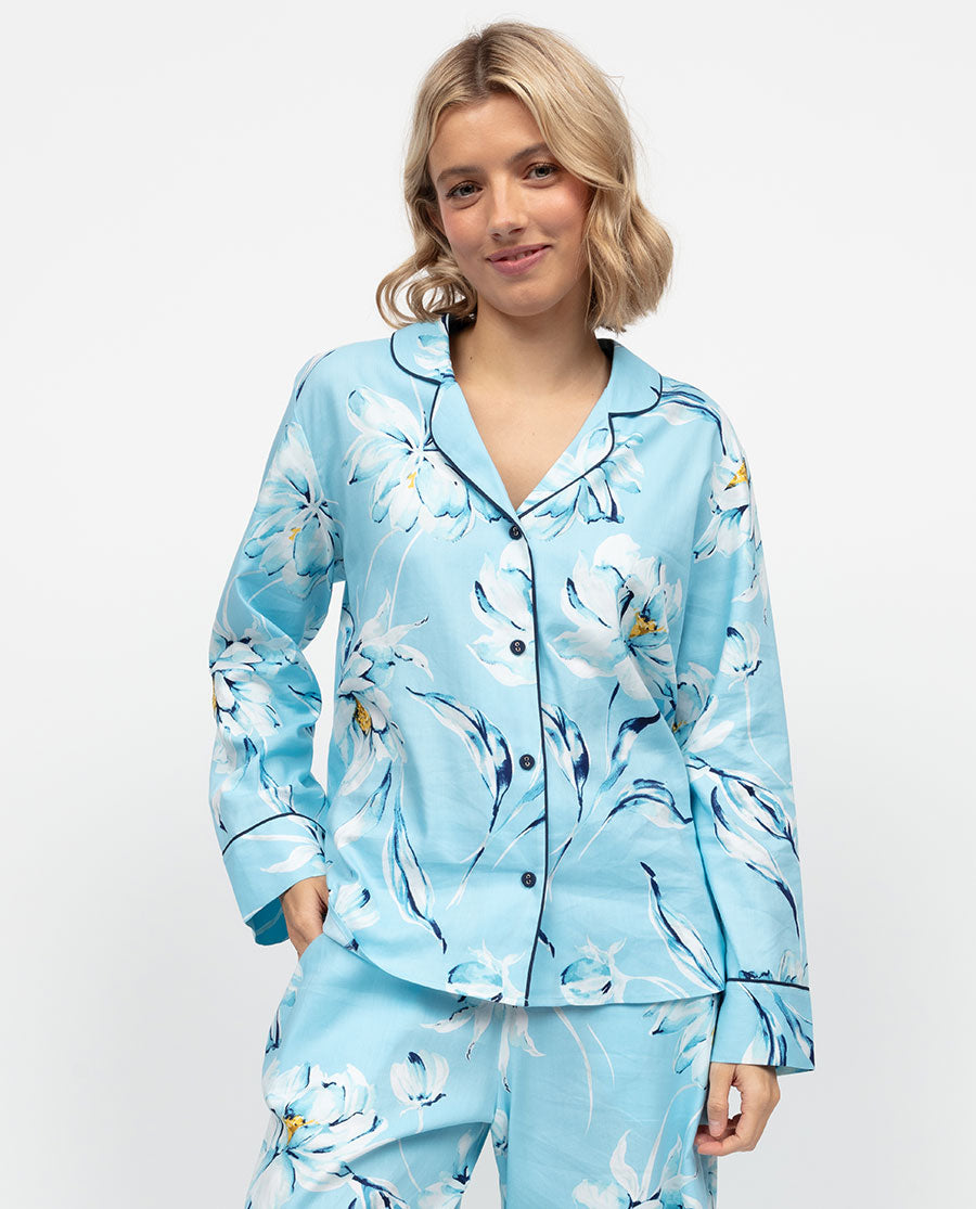 Madelyn Damen-Pyjamaoberteil mit Blumenmuster