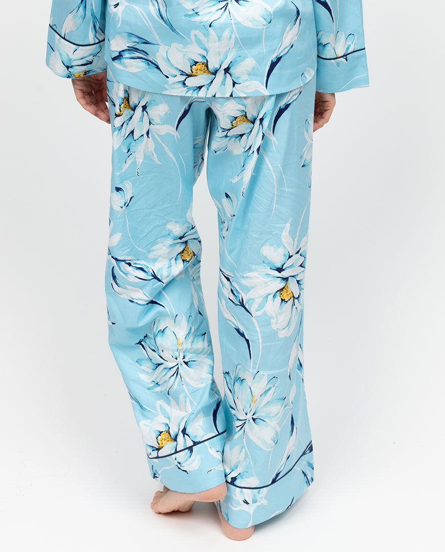 Madelyn Damen-Pyjamahose mit weitem Bein und Blumenmuster
