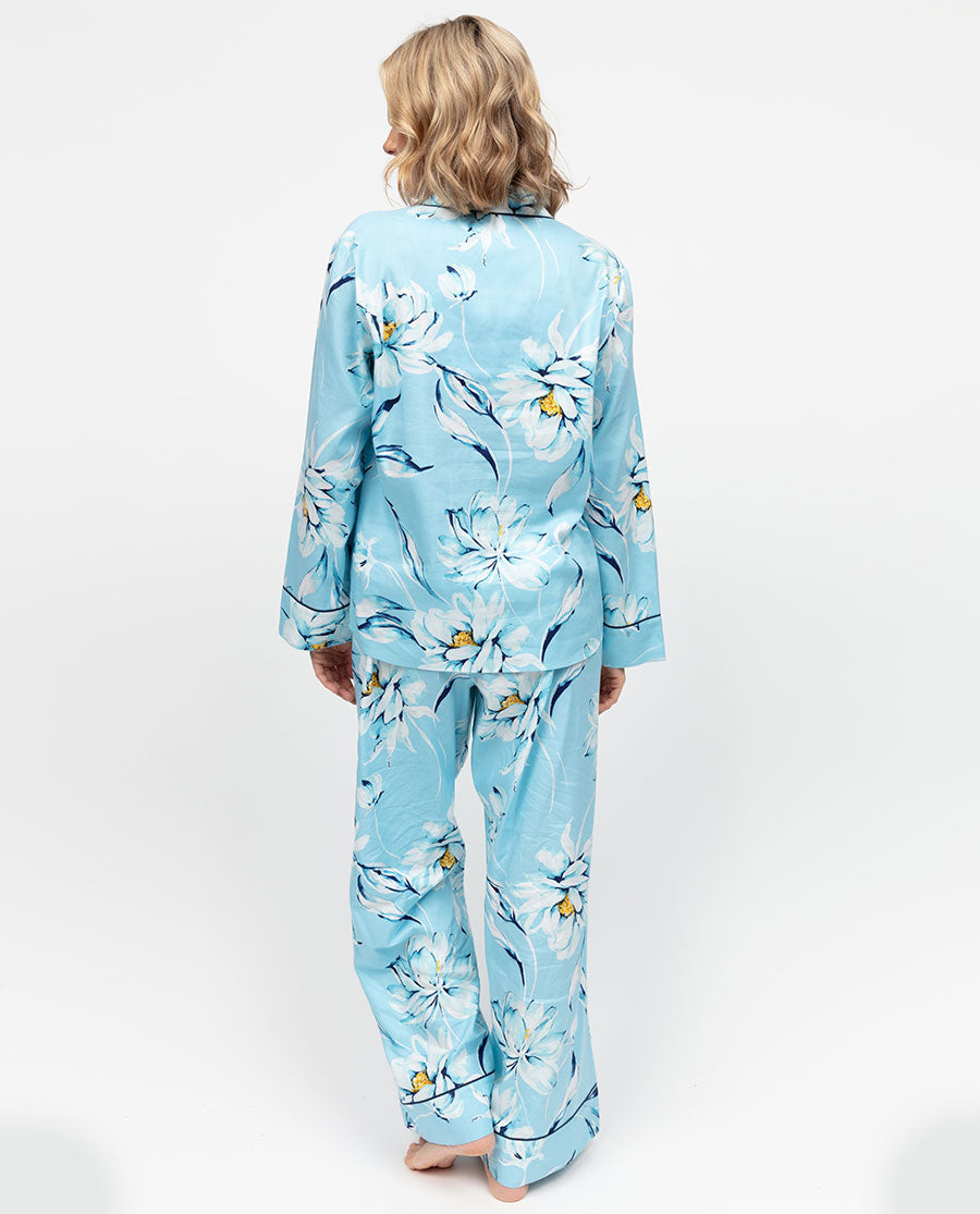 Madelyn Damen-Pyjamahose mit weitem Bein und Blumenmuster