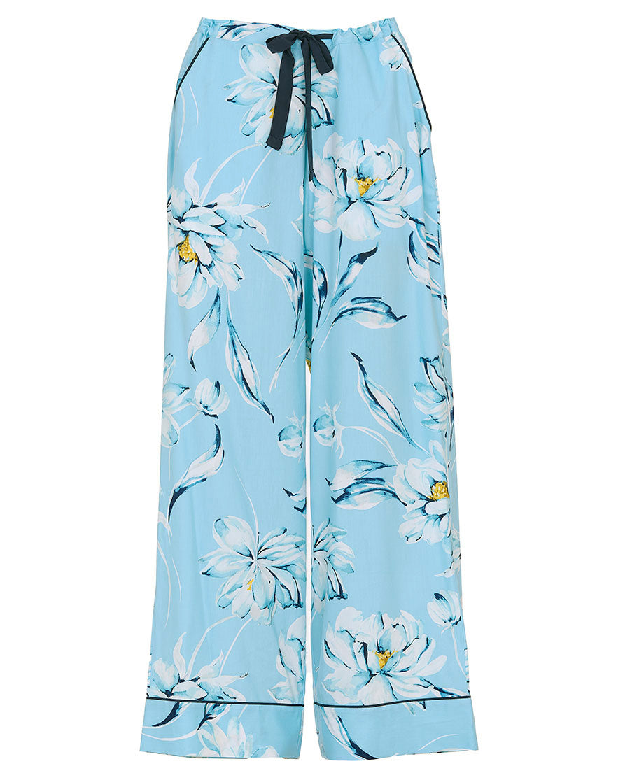 Madelyn Damen-Pyjamahose mit weitem Bein und Blumenmuster