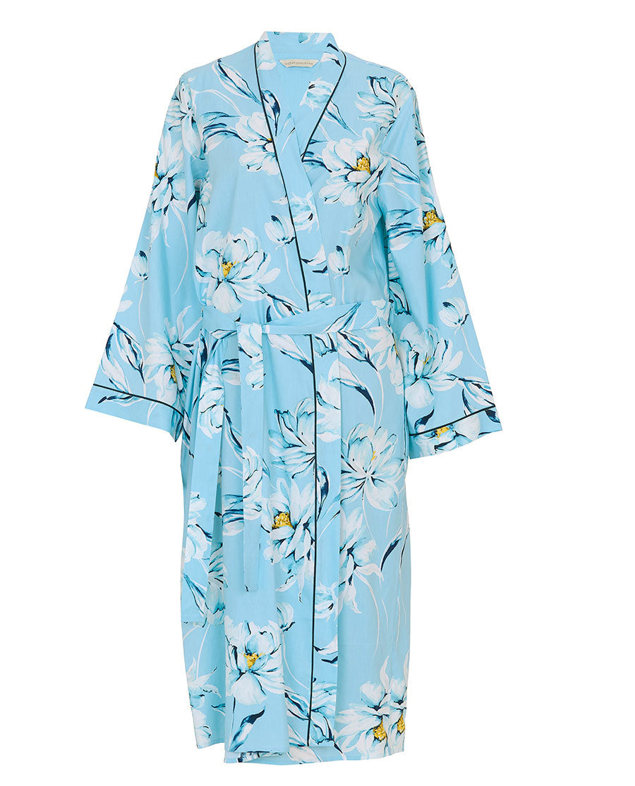 Madelyn Damen-Morgenmantel mit Blumenmuster, lang