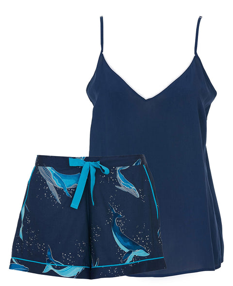 Marina Womens Modal Cami and Whale Print Shorty Set