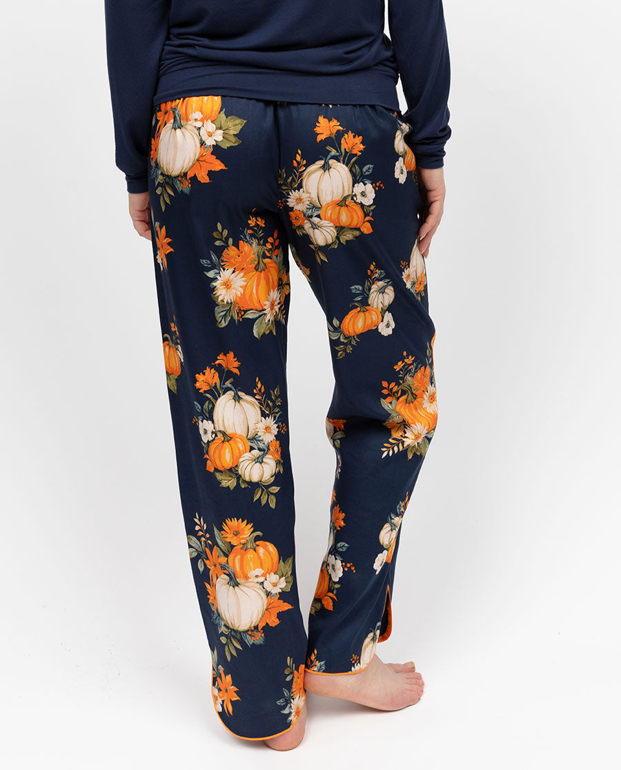 Auburn Damen-Pyjamahose mit Kürbis-Print