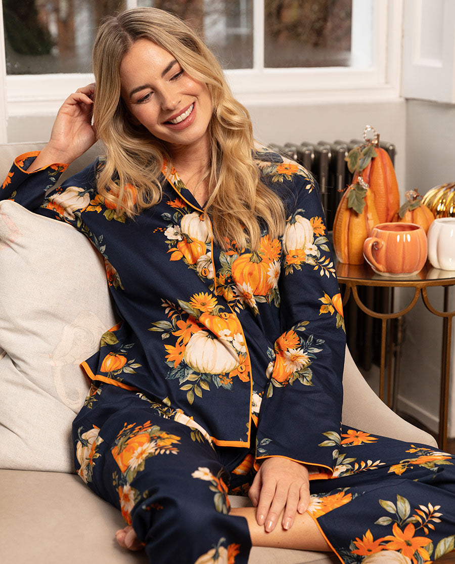Auburn Womens Pumpkin Print Pyjama Bottoms