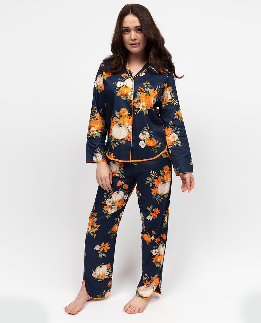 Auburn Womens Pumpkin Print Pyjama Bottoms